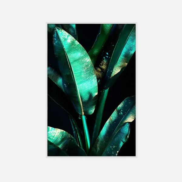 Glam Green Foliage Canvas Art