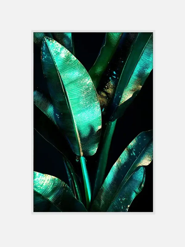 Plantain leaf-1 Glam Green Foliage Canvas Art