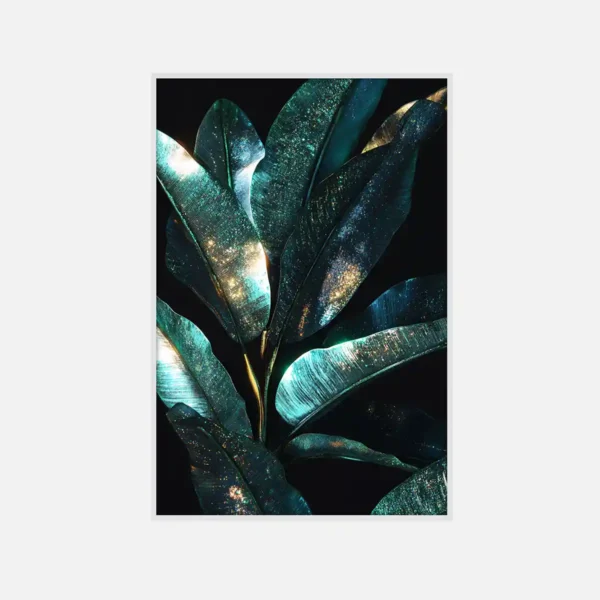 Glam Green Foliage Canvas Art