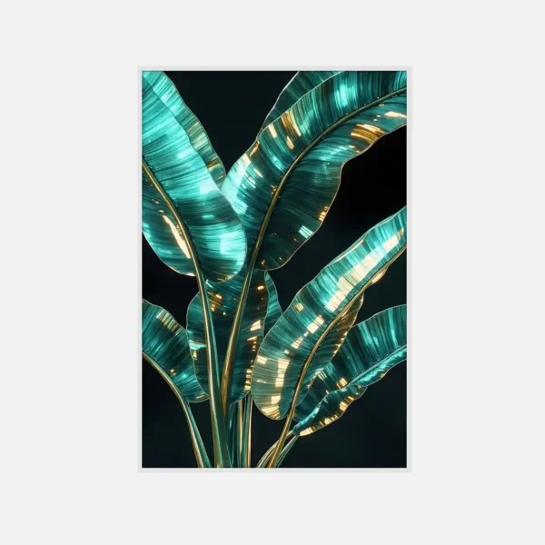 Glam Green Foliage Canvas Art