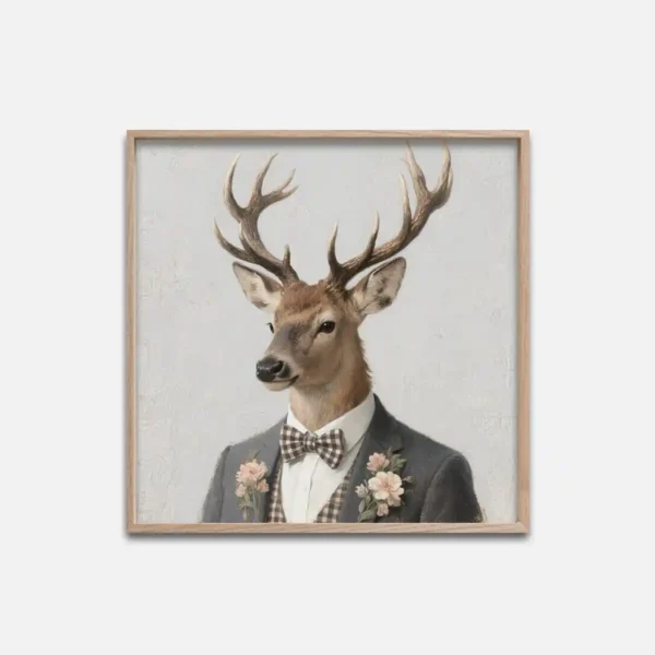 Dapper Deer in Suit Canvas Art