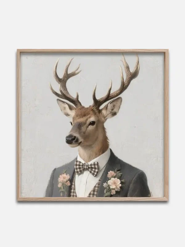 Dapper Deer in Suit Canvas Art