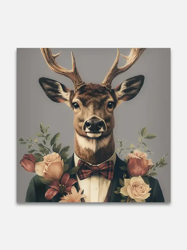 Floral - Dressed Deer Canvas Art