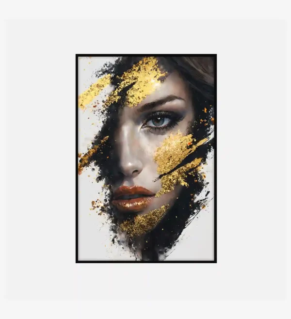 girl1 Glam Gold - Accent Woman Canvas Art