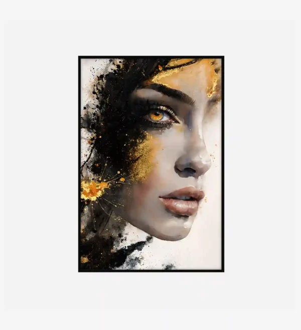 girl2 Glam Gold - Accent Woman Canvas Art