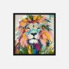 Colorful Lion Portrait Canvas Art