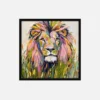 Colorful Lion Portrait Canvas Art