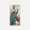 Colorful Peacock & Floral Canvas Art