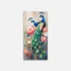 Colorful Peacock & Floral Canvas Art