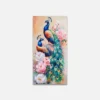 Colorful Peacock & Floral Canvas Art