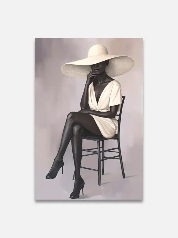 woman1 Elegant Woman in Hat Canvas Art