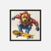 Dog Skateboarding Canvas Painting