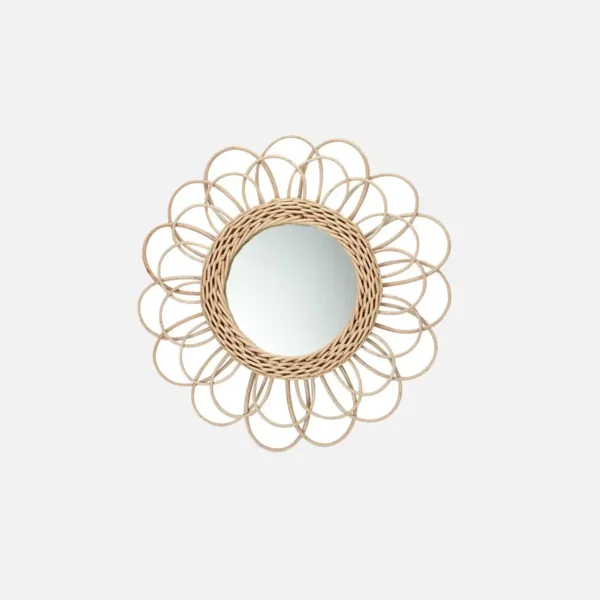 Boho Rattan Sunflower Mirror