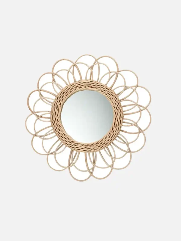 Boho Rattan Sunflower Mirror