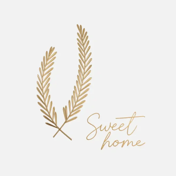 Gold Metal Olive Branch Wall Decor home Custom Iron Wire Word Sign