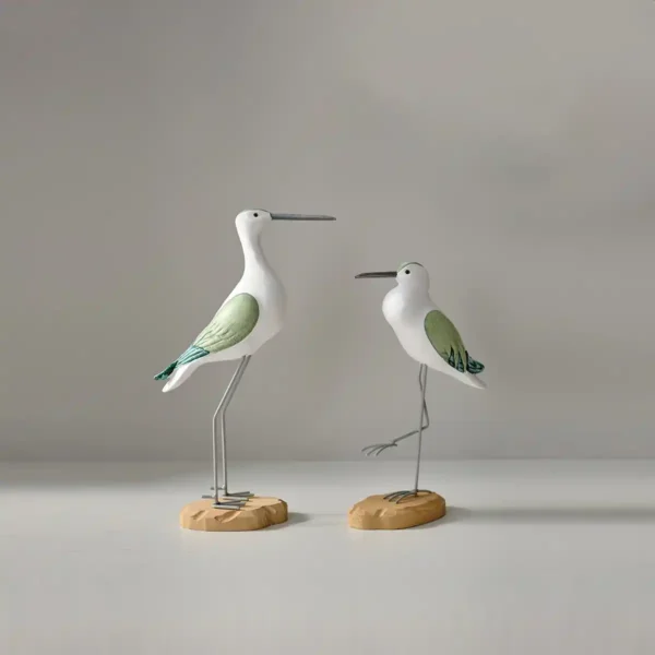 Hand - painted Coastal Bird Figurines Set