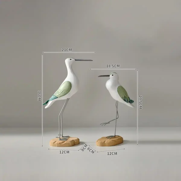Hand - painted Coastal Bird Figurines Set