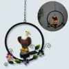Solar - Powered Hanging Metal Owl Decor