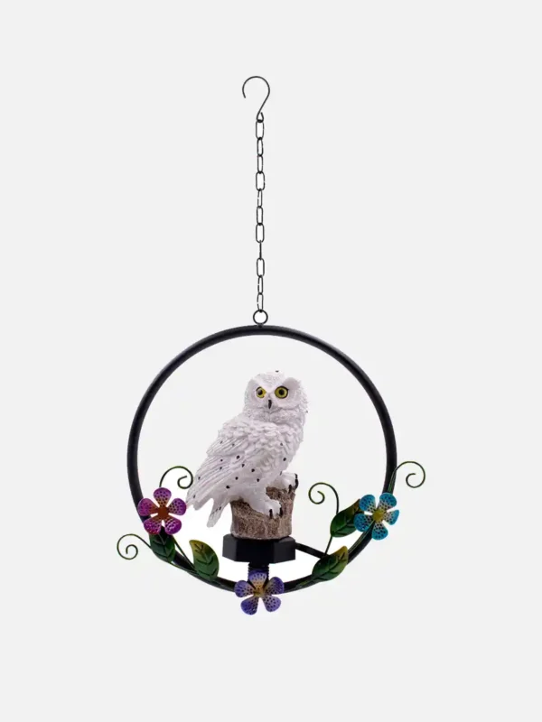 Hanging Metal Owl Decor with Solar Light Solar - Powered Hanging Metal Owl Decor