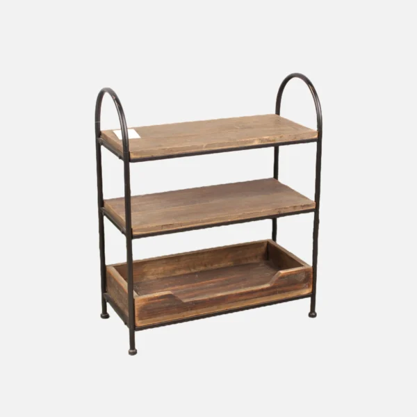Industrial - Style 3 - Tier Wood & Metal Shelf