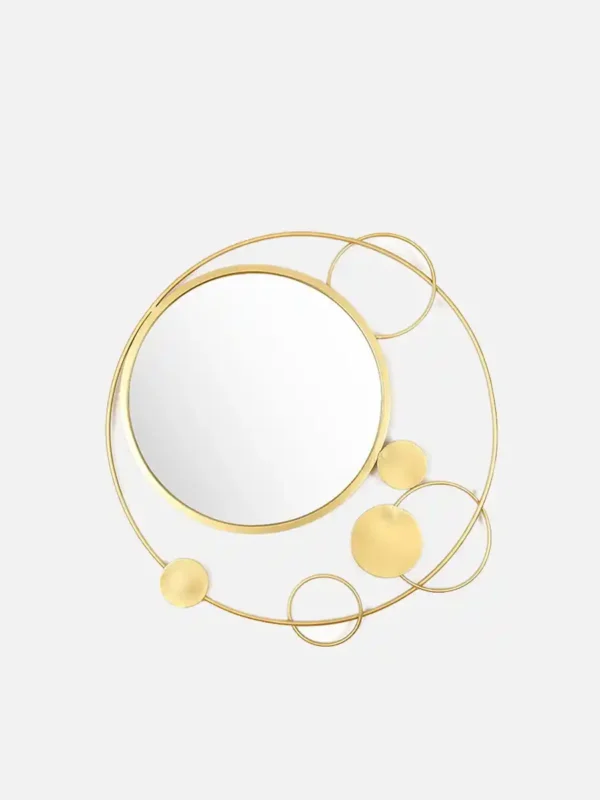 Modern Gold Metal Circular Wall Mirror