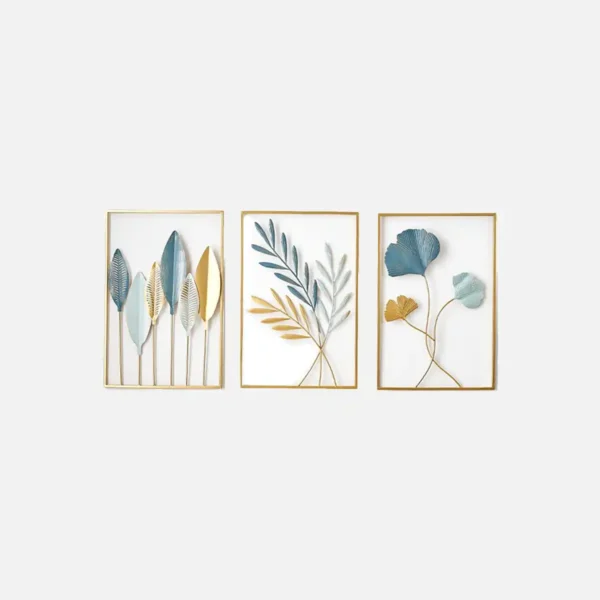 Modern Metal Leaf Wall Art Set