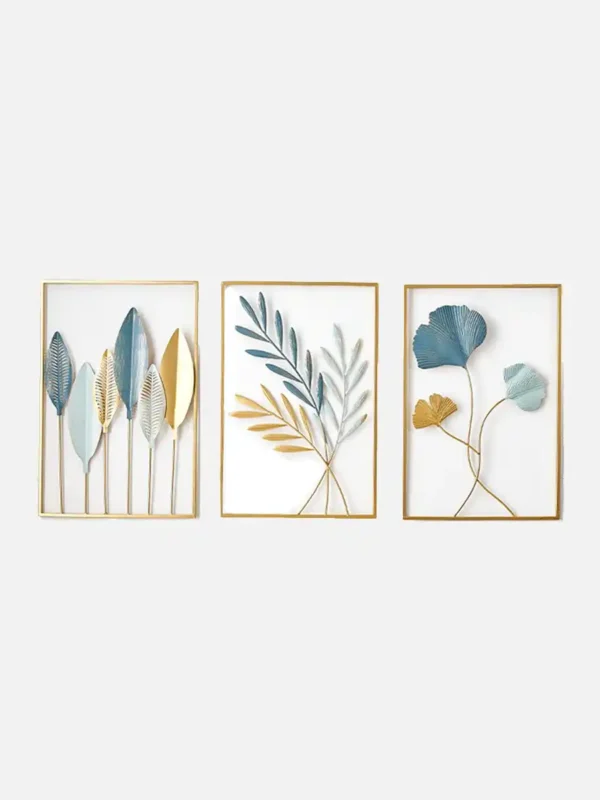 Modern Metal Leaf Wall Art Set