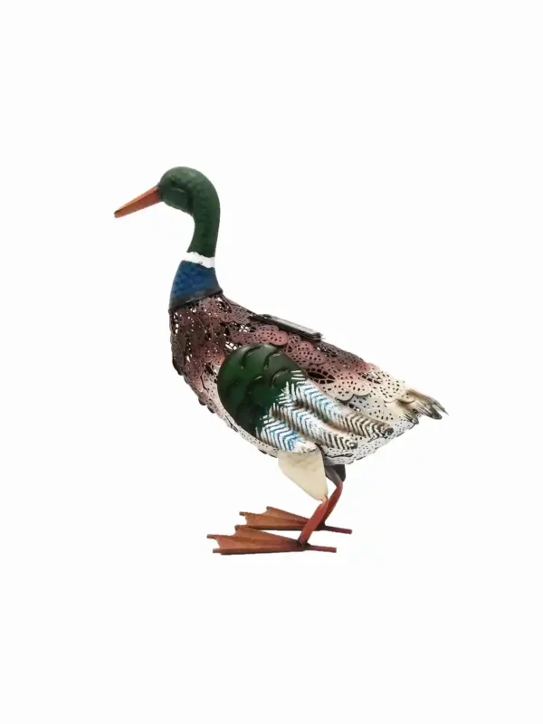 Solar - Powered Metal Duck Garden Decor