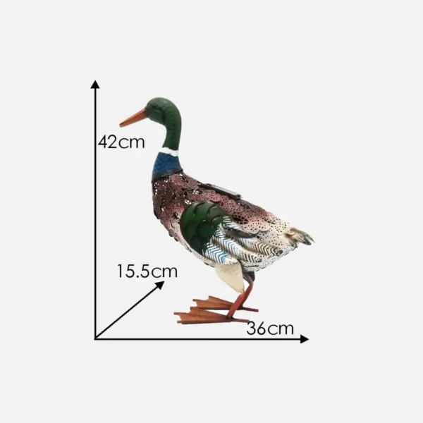 Solar - Powered Metal Duck Garden Decor