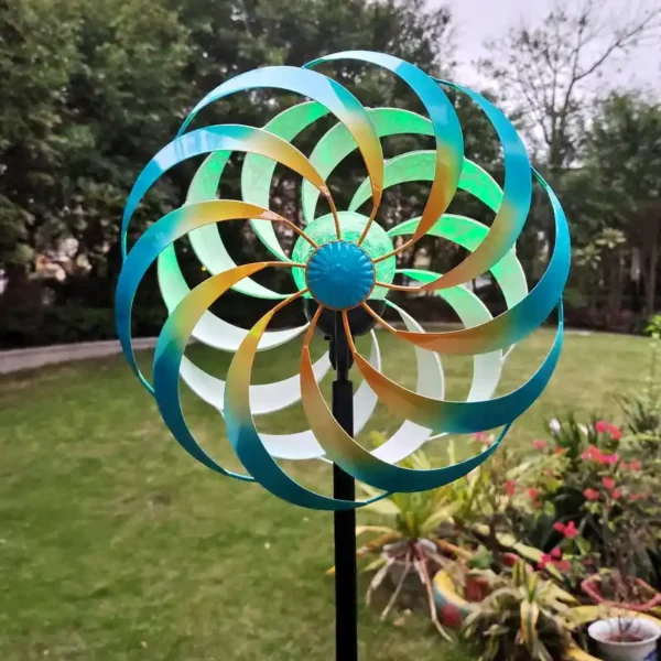 Solar - Powered Rainbow Wind Spinner