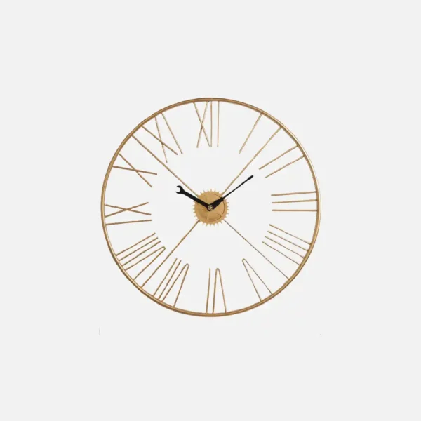 Gold Industrial Wall Clock