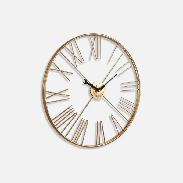 Gold Industrial Wall Clock