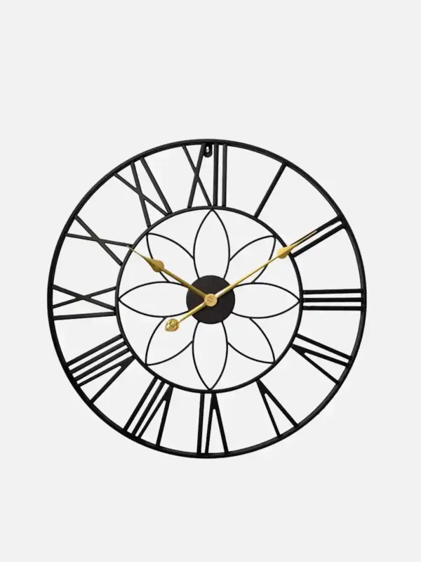Vintage Floral Metal Wall Clock Vintage Floral Metal Wall Clock