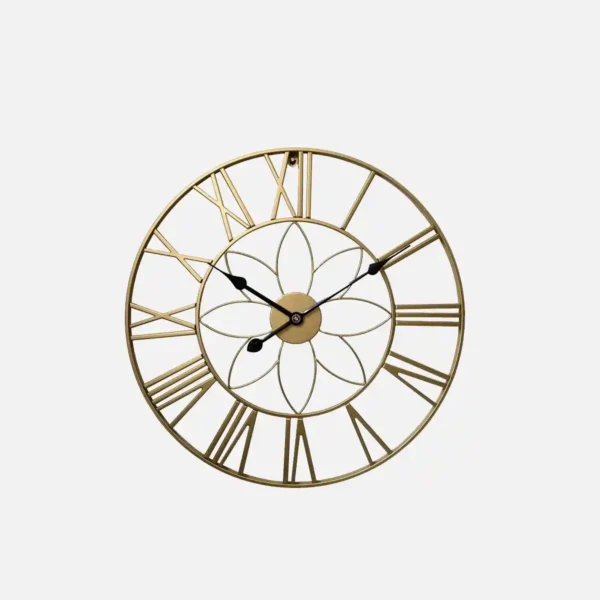 Vintage Floral Metal Wall Clock