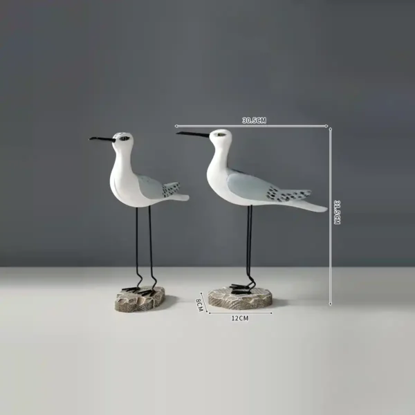 Hand - painted Coastal Bird Figurines Set