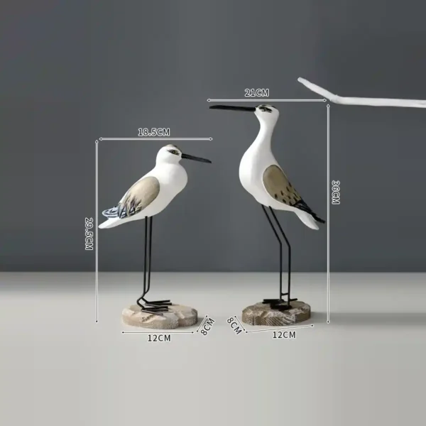 Hand - painted Coastal Bird Figurines Set